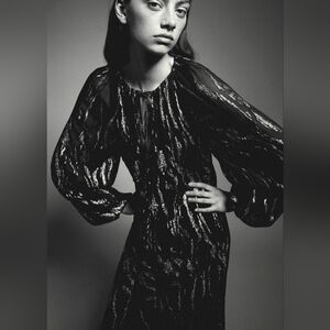 H&M patternEd maxi dress black/gold sz S, M, L & XL BNWT